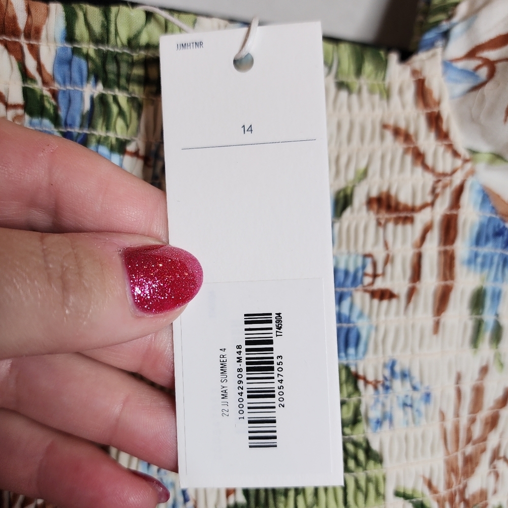 NWT Janie and Jack Tropical Floral Smocked Cropped Puff Sleeve Top Size 14‎ - Picture 13 of 13